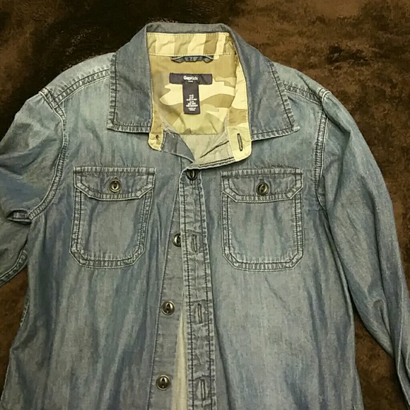 Long sleeved denim shirt