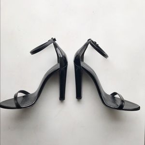 Alexander Wang black leather multi-strap heels