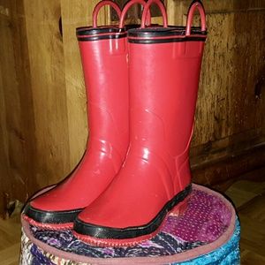 Red & Navy Rain Boots/Wellies SZ 2/3