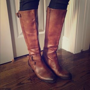 Brown Genuine Leather Riding Boots