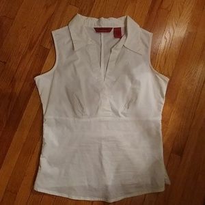 Girl Krazy Stretch Sleeveless White Blouse.  Small