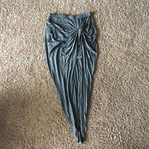 Grey High Low Mini Skirt