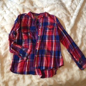 Women's long sleeved flannel top