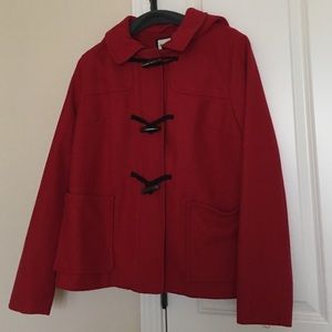 Red Wool Blend Coat