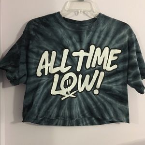 All Time Low Blue Tie Dye Crop Top