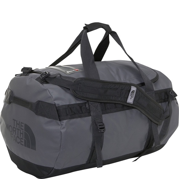 North face gray duffel