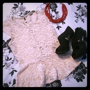 Peplum lace shirt