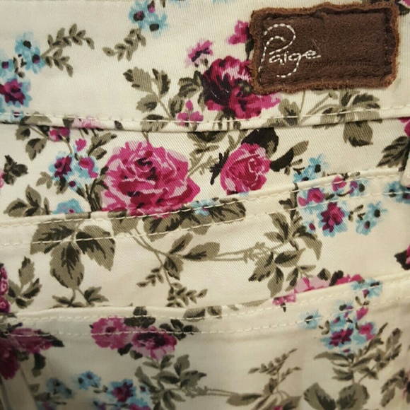Paige white floral jeans