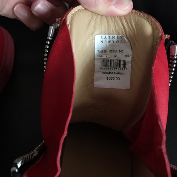 Gisueppe Zanotti Red All Leather Sneakers - Picture 2 of 4