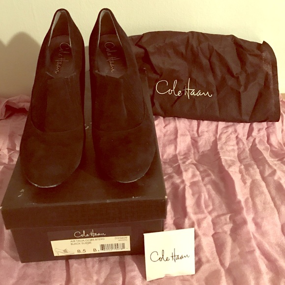 Black Cole Haan Air Talia Gore Suede Ankle Booties