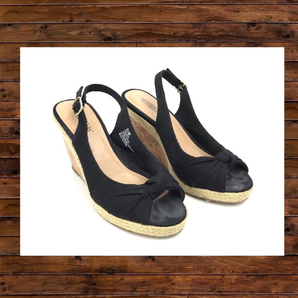 seychelles black wedges