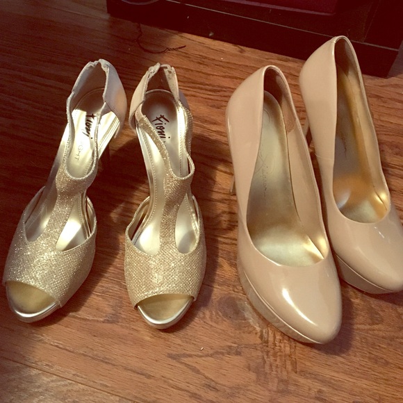 Gold & nude heels