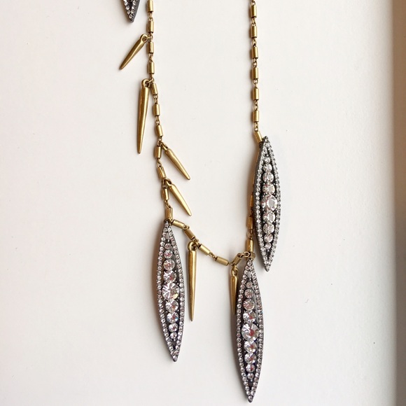 J.Crew leaf rhinestone necklace