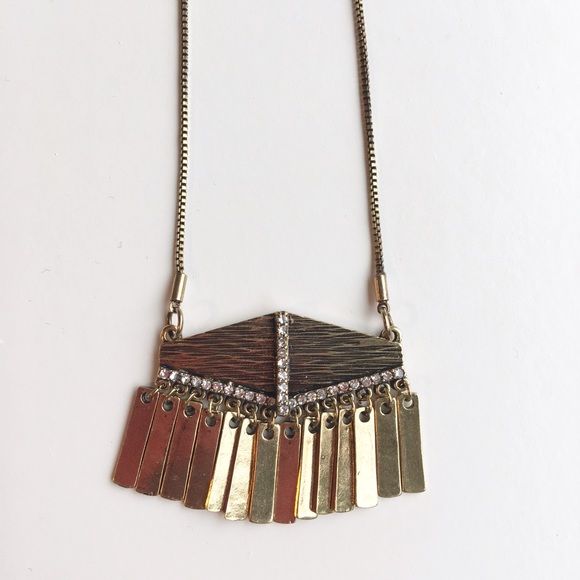 J.Crew factory gold fringe necklace