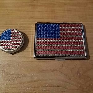 USA Flag ID/Cigarette case & Pill Box