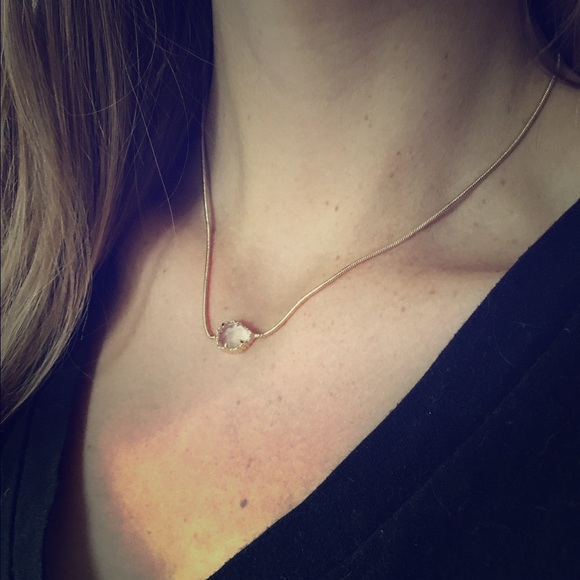 Clear stone, gold Kendra Scott necklace