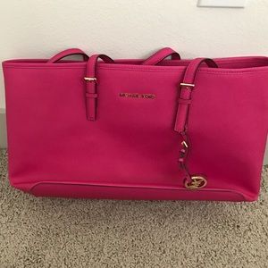 Hot pink Michael Kors tote