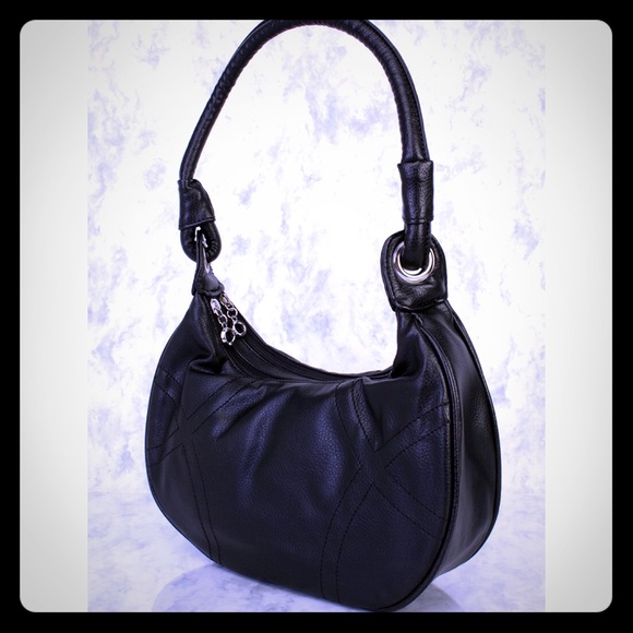Black Faux leather shoulder handbag