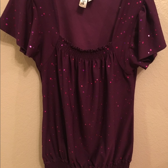 Purple sparkly dress shirt  size L