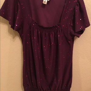 Purple sparkly dress shirt  size L