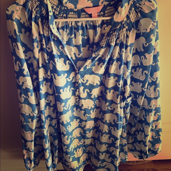 Lilly Pulitzer Elsa Top Elephants XL