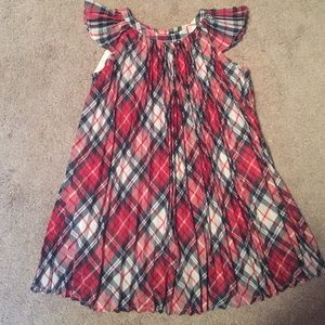 Gap Red Black Plaid Pleated Dress