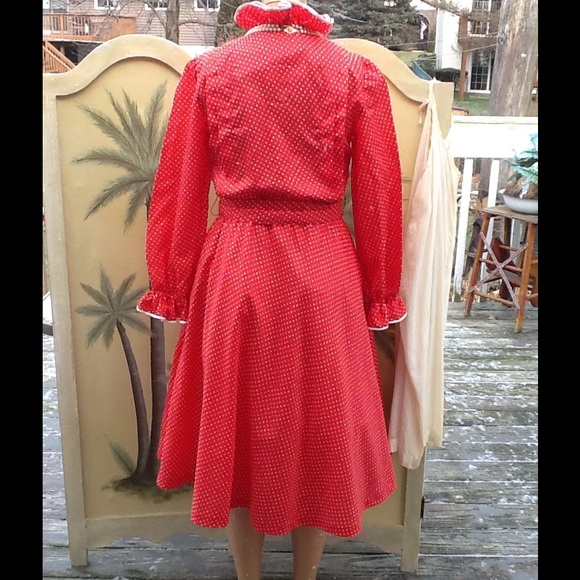 VTG Pinup Rockabilly Polka Dot Swing Dress - Picture 4 of 4