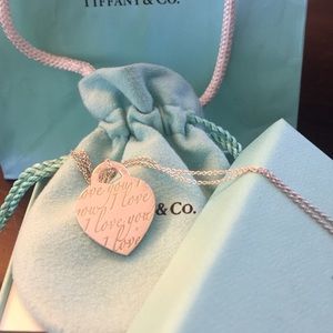 Tiffany notes "I Love You" Necklace.