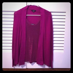 Express Purple Sequin Tank and Cardigan Set - XS