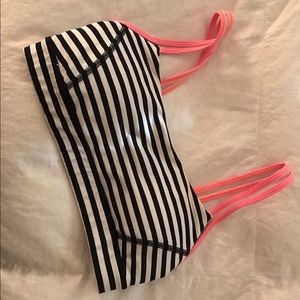 Lululemon Unique Stripe & Hot Pink Sports Bra