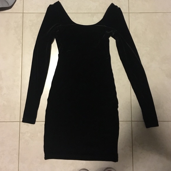 American apparel black velvet dress