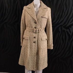 Banana Republic Tweed Belted Trench Coat