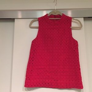 JCrew red eyelet shell top