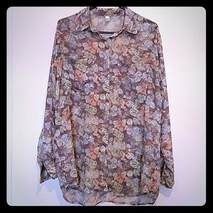 American Apparel Chiffon Button Up