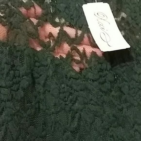 Dark teal lace peep top dress - Picture 4 of 4