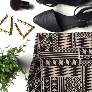 Geometric Pencil Bandage Mini Skirt