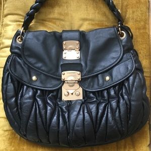 Miu Miu Matelassé Coffee Satchel