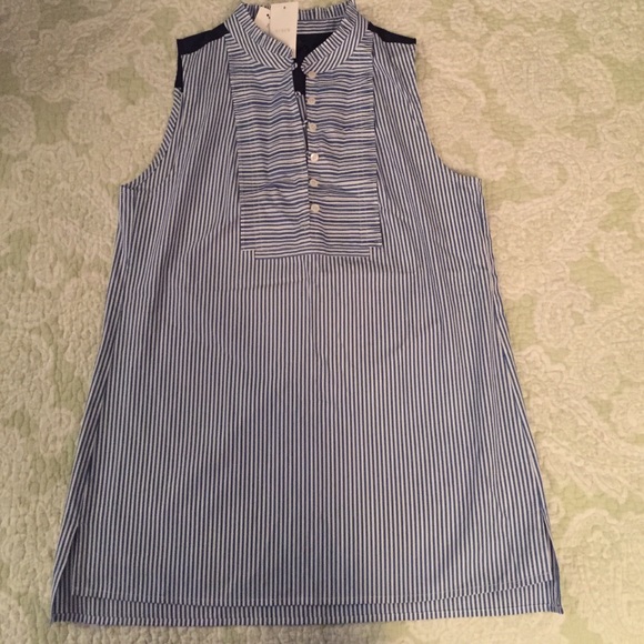 J. Crew NWT ruffle tuxedo tunic - Picture 1 of 2