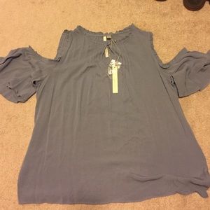 LC Lauren Conrad open shoulder shirt