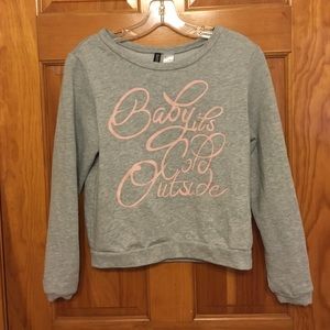 Baby it's cold outside cropped sweater