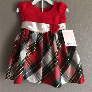 ⛔️SOLD⛔️ Bonnie Jean Lil' Girls Velvet Plaid Dress