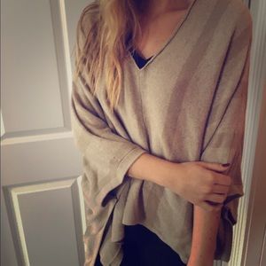Tan sweater poncho