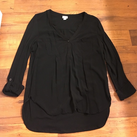 Black 3/4 Length Sleeve Top