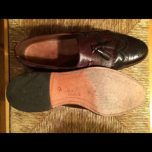 Allen Edmonds, tassel shoes, burgundy brown