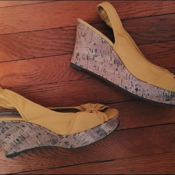 Yellow Wedge Pumps