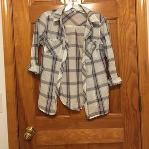 Blue and white plaid