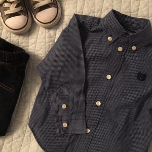 💥5 for $20 - Chaps Blue Plaid Button-Down Shirt