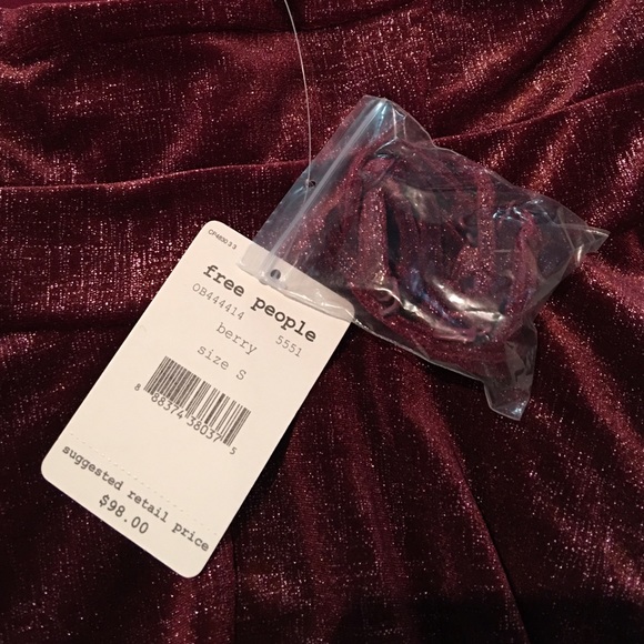 SOLD Free People Shattered Velvet Berry Mini Dress - Picture 4 of 4