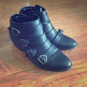 Sam and Libby Target black leather booties boots