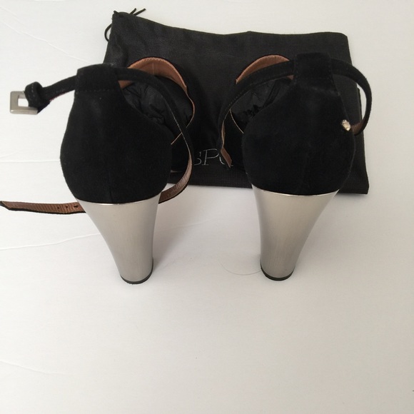 👠 SportsMax Black & Silver Suede Heels 🎉🎉 2xHP - Picture 2 of 5